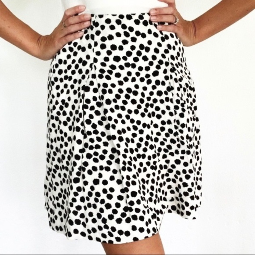 LOFT Black and White Animal Print Skirt